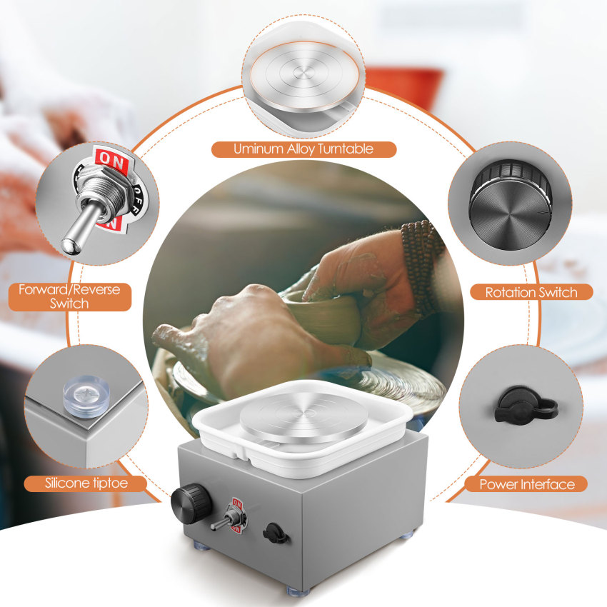 Mini Ceramic Wheel, Ceramic Wheel 6.5cm/10cm Rotary Table Mini Ceramic Machine Electric Ceramic Wheel DIY Clay Tool With Tray For Ceramic Work Ceramic Clay Art Crafts