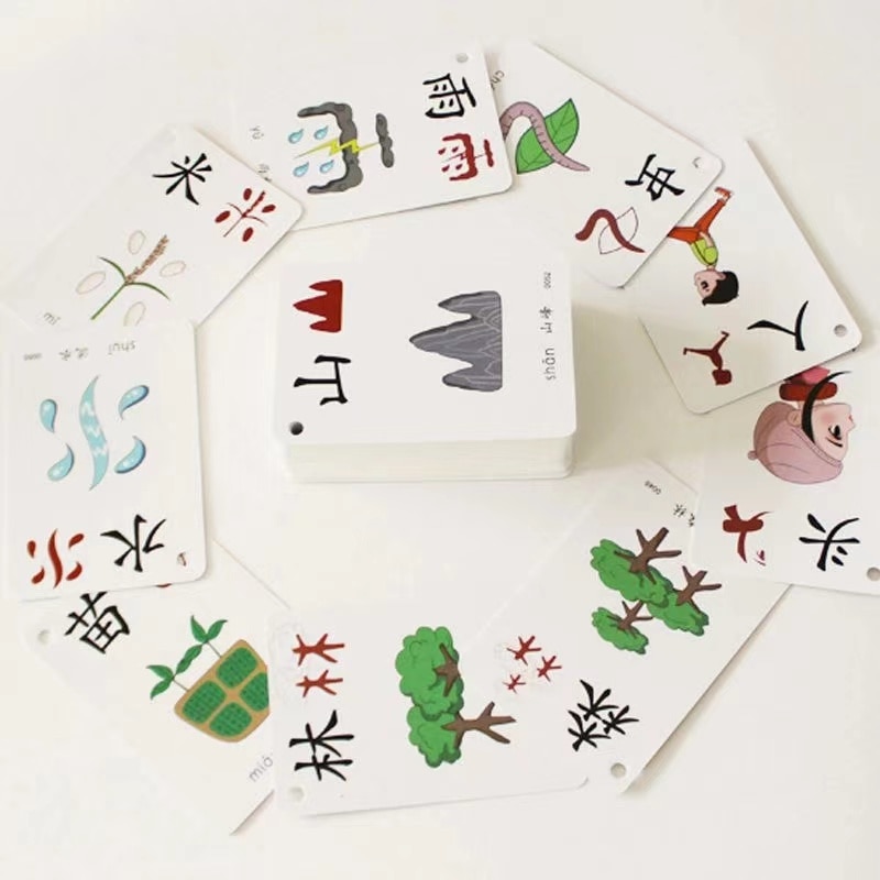 250PCS/Set Learning Chinese Words Language Flash Cards Kids Baby Learning Card Memory Game Educational Toy Card For Children