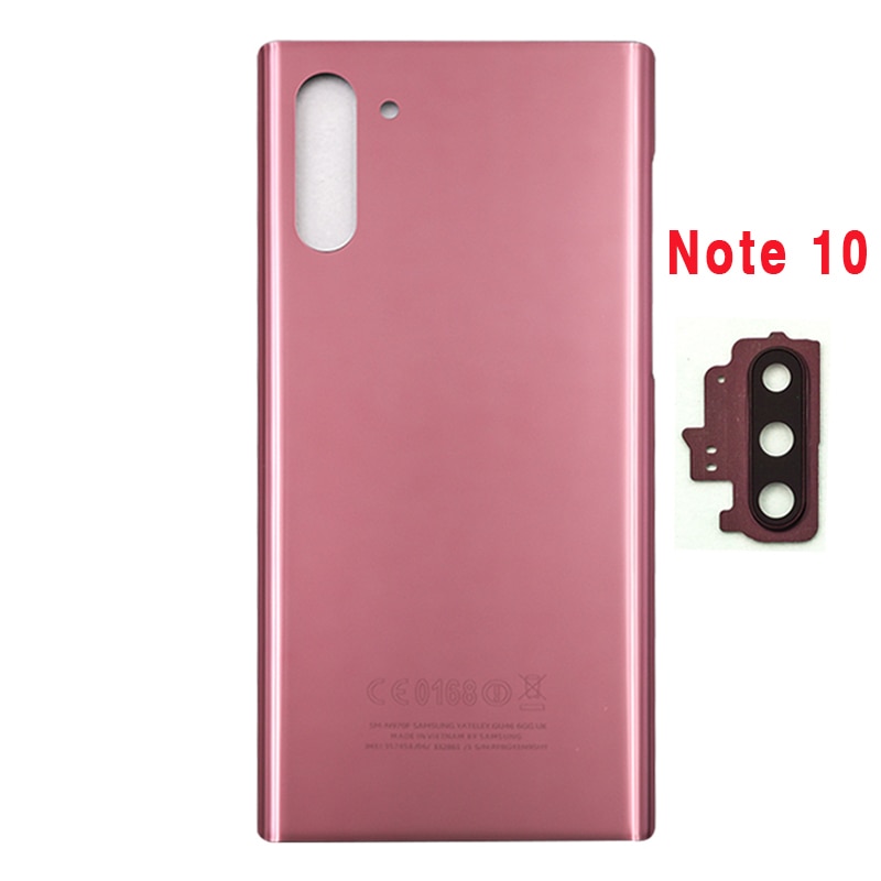 For galaxy note10 note 10 plus n970f n975f battery back cover 3d glass panel rear door housing case camera lens replace