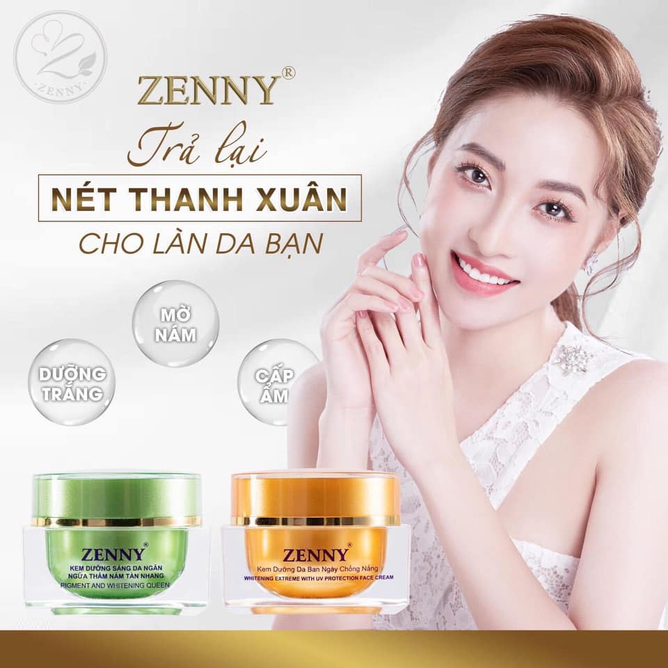 (Sỉ) Bộ kem Zenny ngày & đêm (Tặng Sữa Rửa Mặt và Serum)