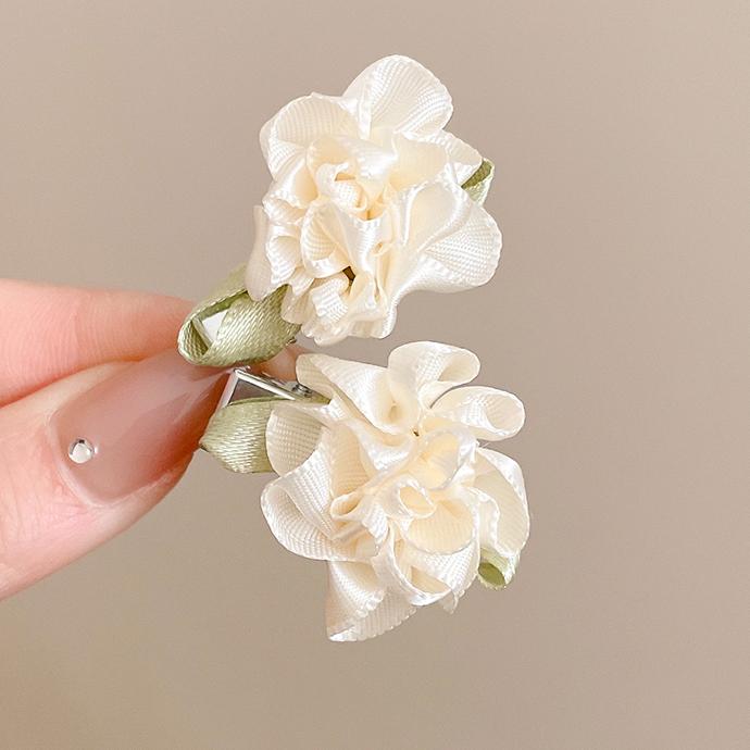 Retro Style Satin Fabric Hairpins with Floral Pattern