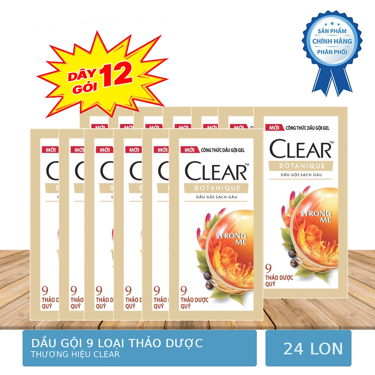 Dây 13 Gói Dầu Gội Clear Thảo Dược 6g