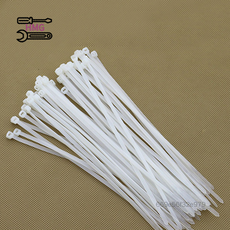 Handmong 100pcs Self Locking Nylon Ties Strong Durable Powerful Lock Tie Wraps Suitable for Indoor Wire Tying HMG-MY