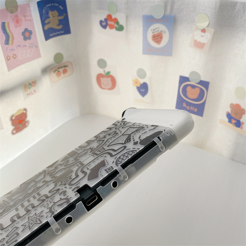 【Stylish】 Cute Cartoon Graffiti Game Console Protective Case For Nintendo Switch OLED Soft Silicone Protector Cover For Switch Accessories.