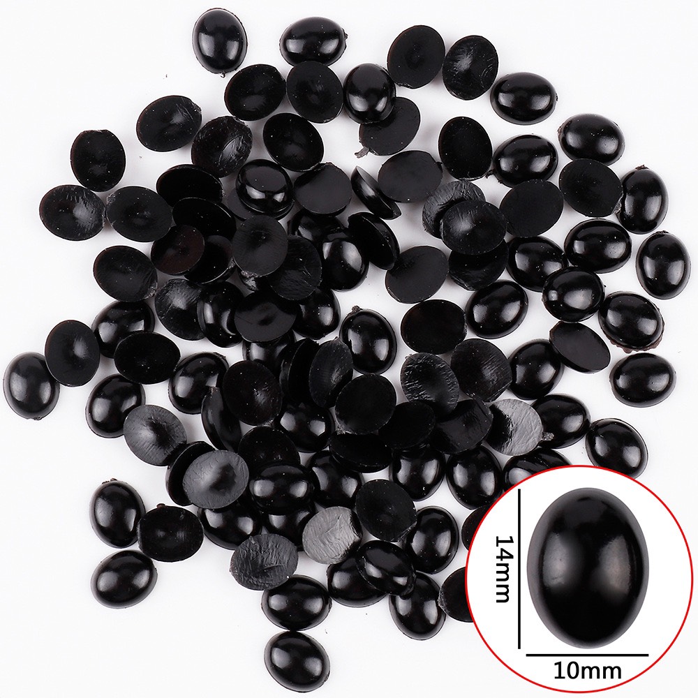 10 Mắt thú dán hình Oval nhiều cỡ