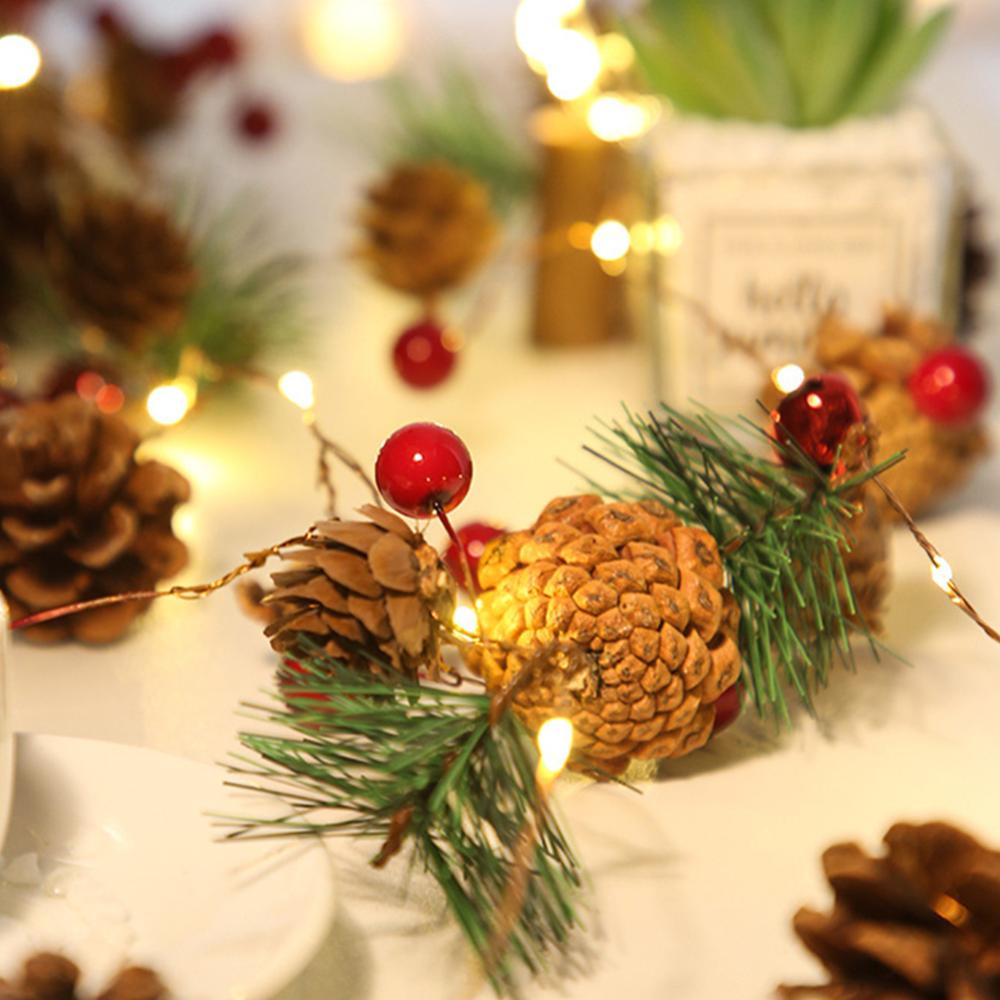 Christmas String Lights 2M Christmas Pine Cone LED String Light Decor Battery Operated Warm White Lights Xmas Home Decor