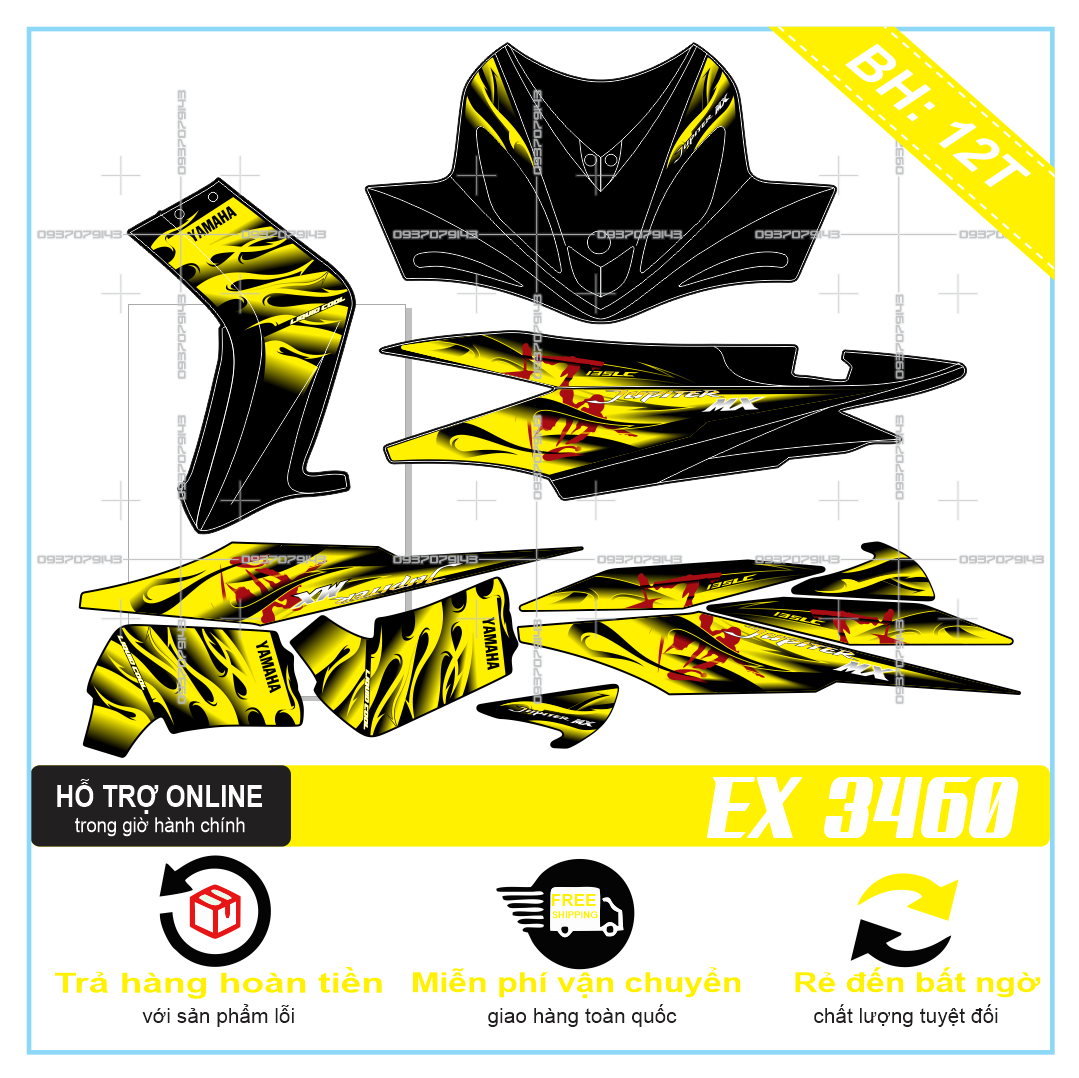 TEM XE EXCITER 2010 (TEM RỜI EX 2010) CHỮ TÀU LỬA 3460