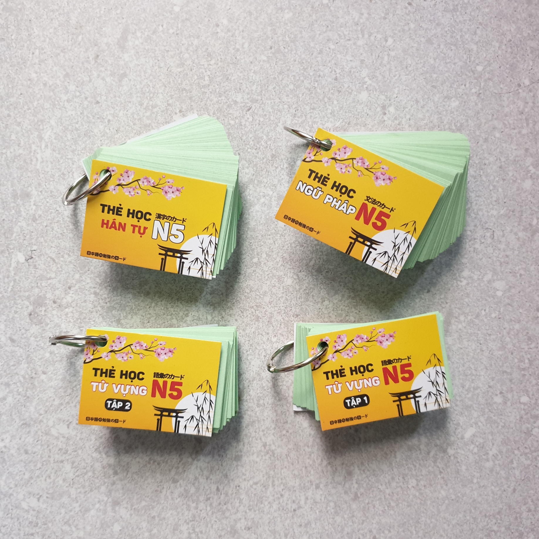 BỘ FLASHCARD N5 - THẺ HỌC TIẾNG NHẬT - 4 XẤP BẢN MỚI
