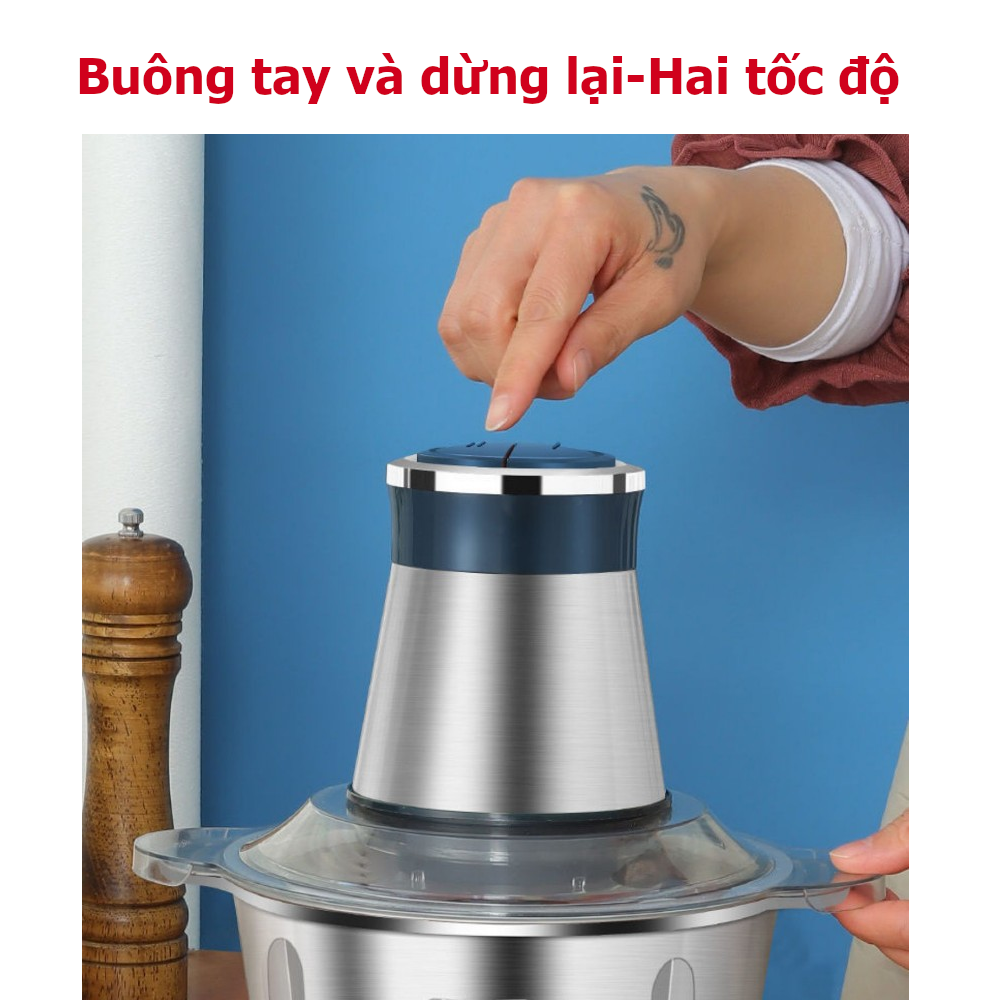 [HOT][FREESHIP] Máy xay thịt Kitchen Expert, cối 2 L- inox 304 - SUKOTO