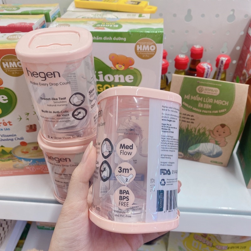 Hộp 2 Núm thay thế Bình sữa Hegen