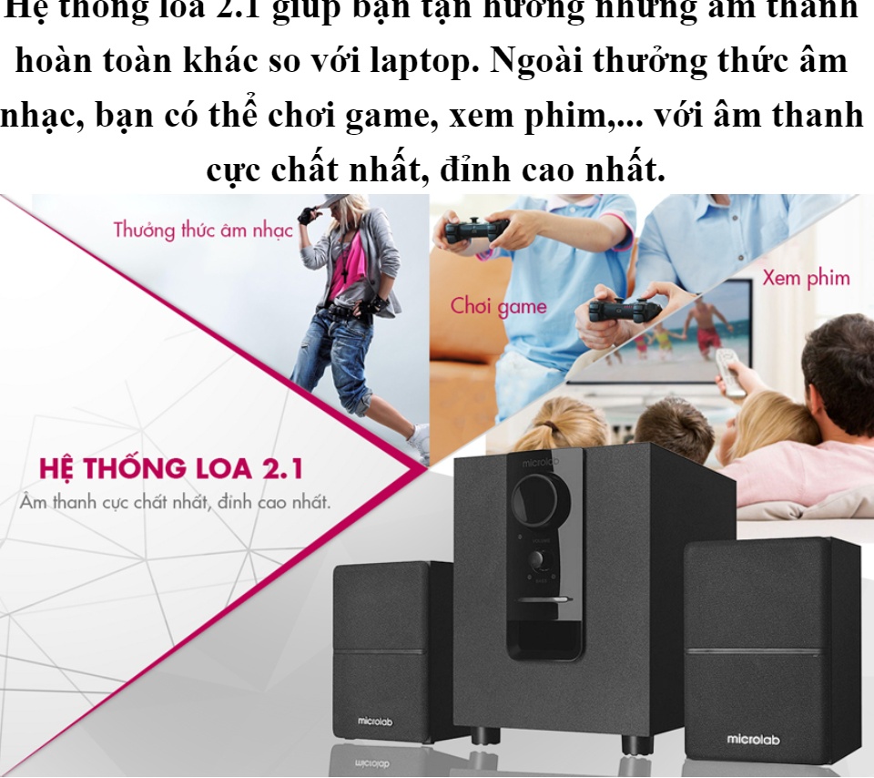 Loa Vi Tính Bluetooth Microlab M-106BT 2.1 (10W) - Hàng Chính Hãng