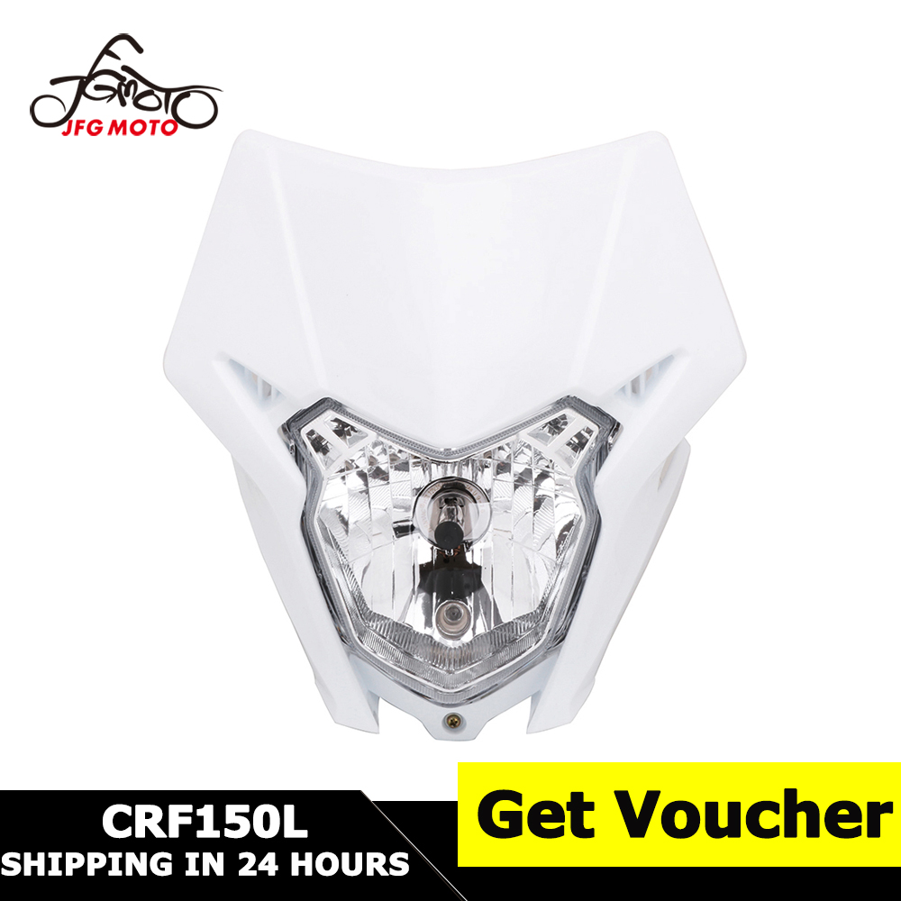 Jfg moto headlights for crf150l 2016-2019 motocross enduro dirt bike 2017 2018 headlamp motocross accessories