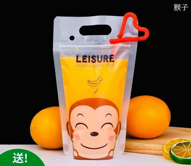 SET 10 TÚI ZIP ĐỰNG TRÀ SỮA IN HÌNH 2 MẶT (GIAO NGẪU NHIÊN)
