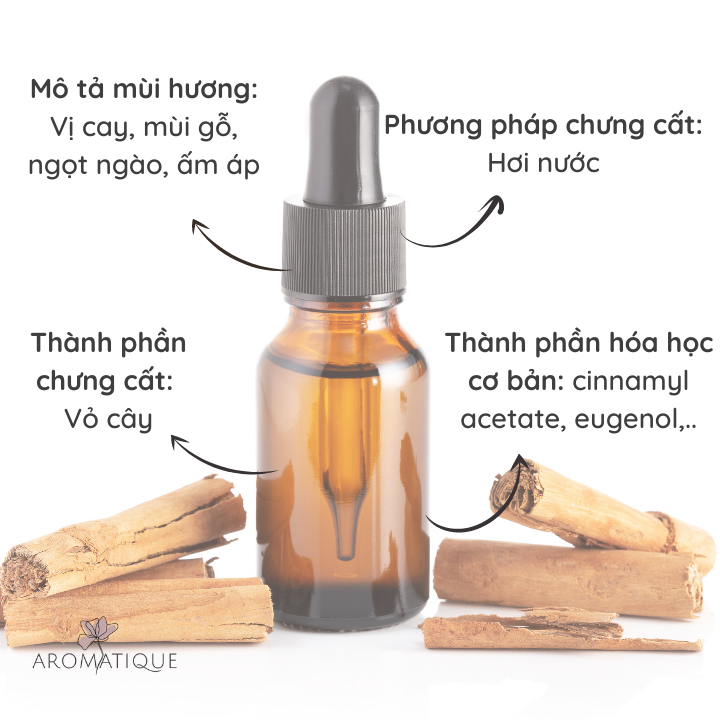 Tinh Dầu Quế Cinnamon Tự Nhiên Nguyên Chất xông thơm phòng, massage thư giãn, Chai 10ml