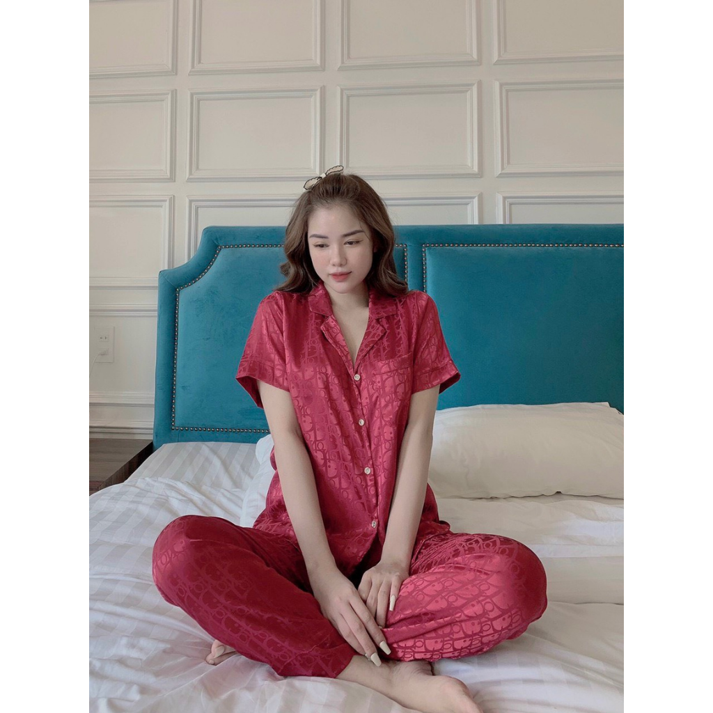 Bộ lụa gấm tay cộc quần dài cao cấp loại 1