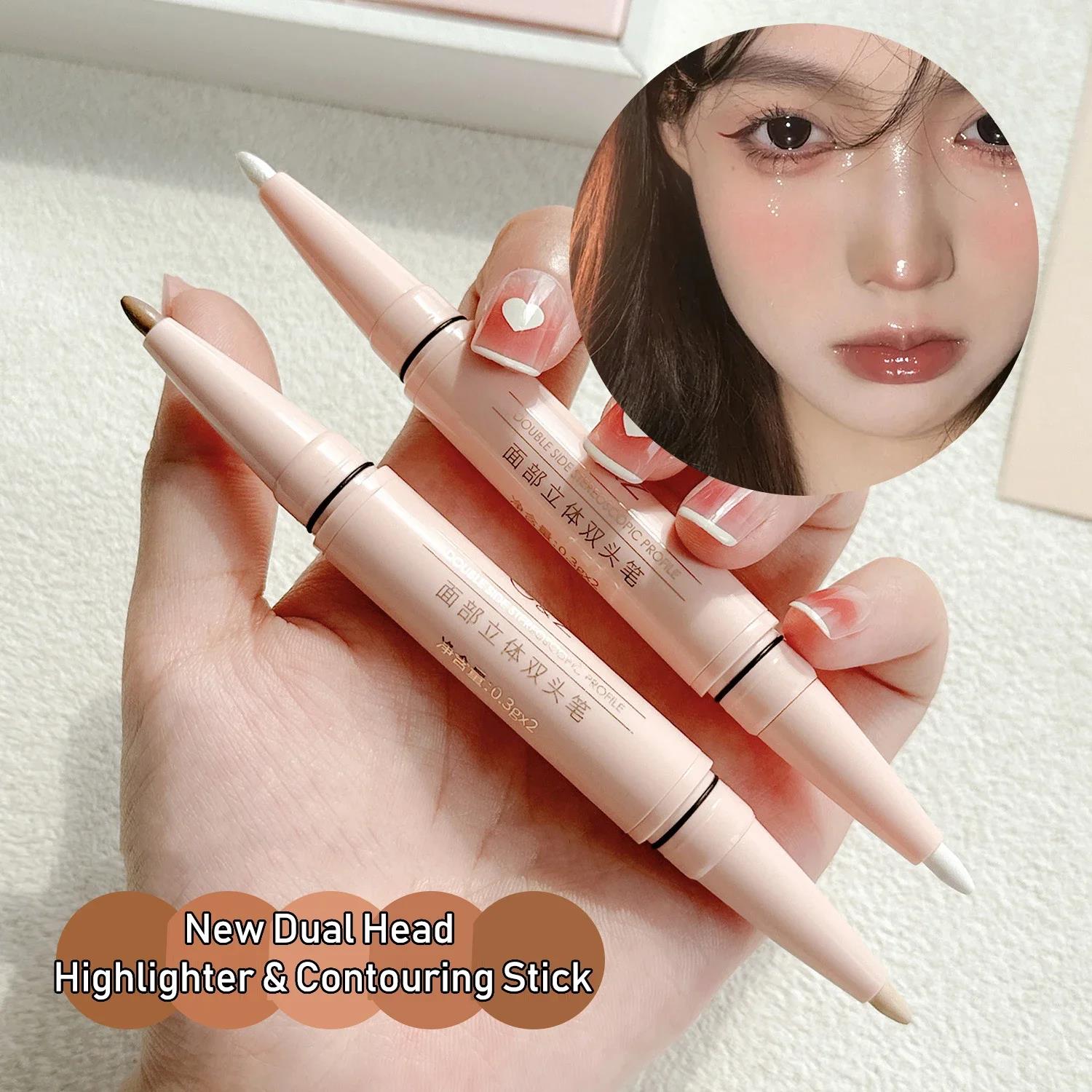 Matte%20Pearl%20White%20Highlighter%20Pen%20Double-headed%203D%20Contouring%20Make%20Up%20Stick%20Face%20Multifunctional%20Lying%20Silkworm%20Brighten%20Pencil%20-%20Image%209