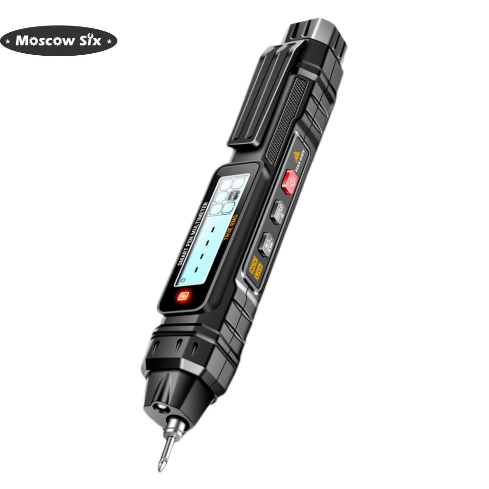 Digital Multimeter Pen Backlit LCD Display Smart Electrical Tester Auto Recognition Measure AC/DC Voltage OHM Diode Tester 4000 Counts Electrical Tool