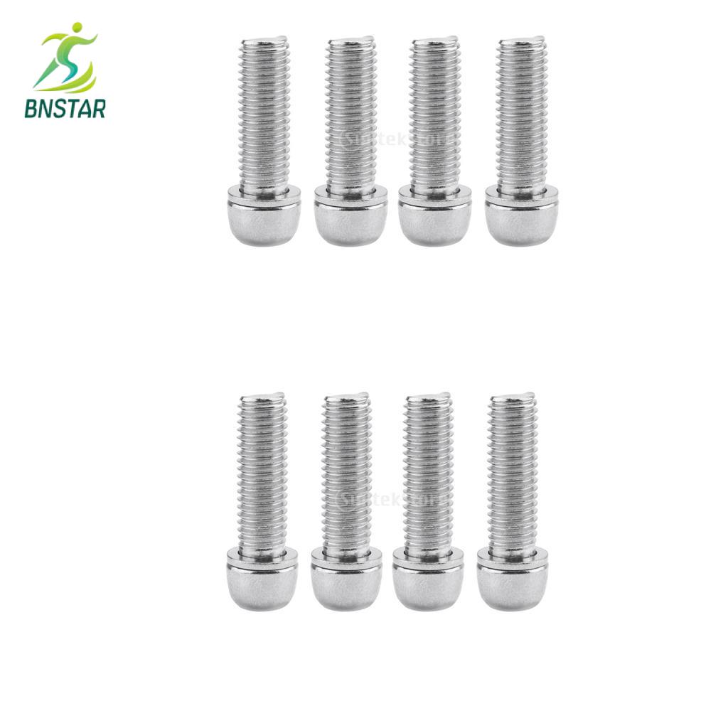 Bnstar 8pcs bicycle stem screws water bottle cage bolts socket screws silver m7
