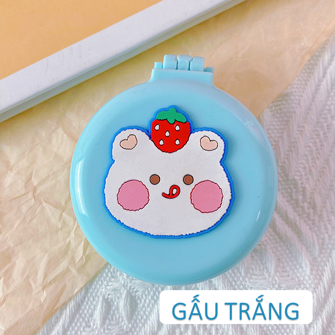 Gương mini kèm lược gấp gọn cute tiện lợi thích hợp mang theo đi học, du lịch