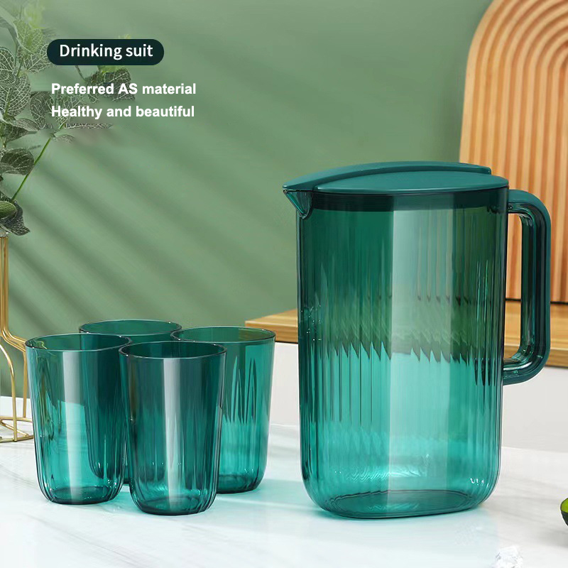 cold water kettle, cup tray combination, plastic tea pot, fruit tea, transparent cold water kettle, drinking water utensils set