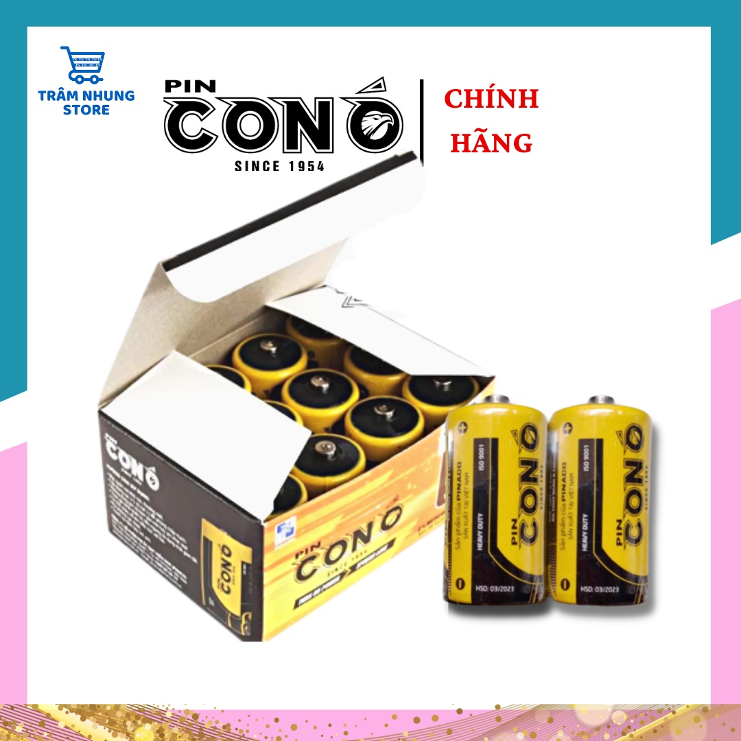 Pin con ó đại màu vàng pinaco hộp 12 viên đa dụng - pin an toàn.