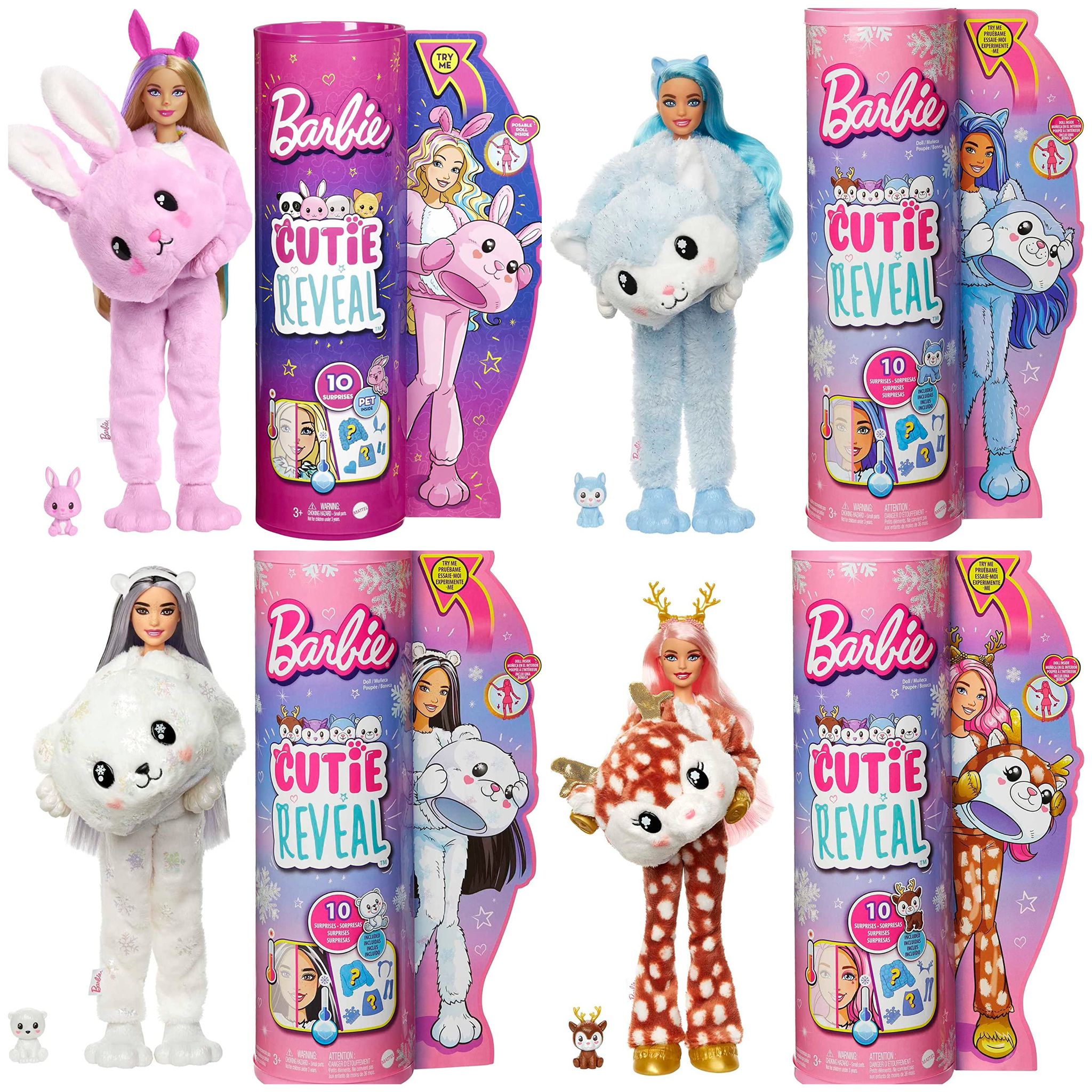 Barbie-Poupée Cutie Reveal avec costume de chat et 10surprises