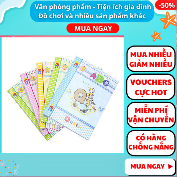 Lốc 5 cuốn tập ABC 96 trang 4 ô li loại tốt giá sỉ ( CHỌN SỐ LƯỢNG )- vở 4 ô li- Giá rẻ- Chất lượng- Văn phòng phẩm- Vở học sinh- Vở viết chữ đẹp - đồ dùng học tập - Nguyễn Thùy Store