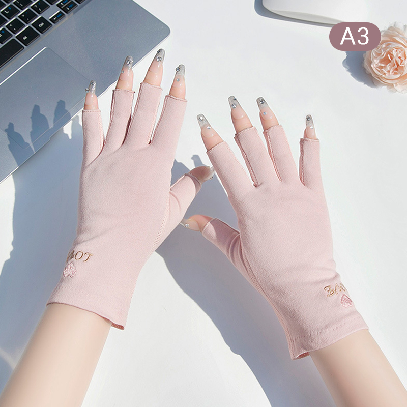 1 Pair Anti UV Gloves UV Shield Glove Fingerless Manicure Nail Art Tool. 