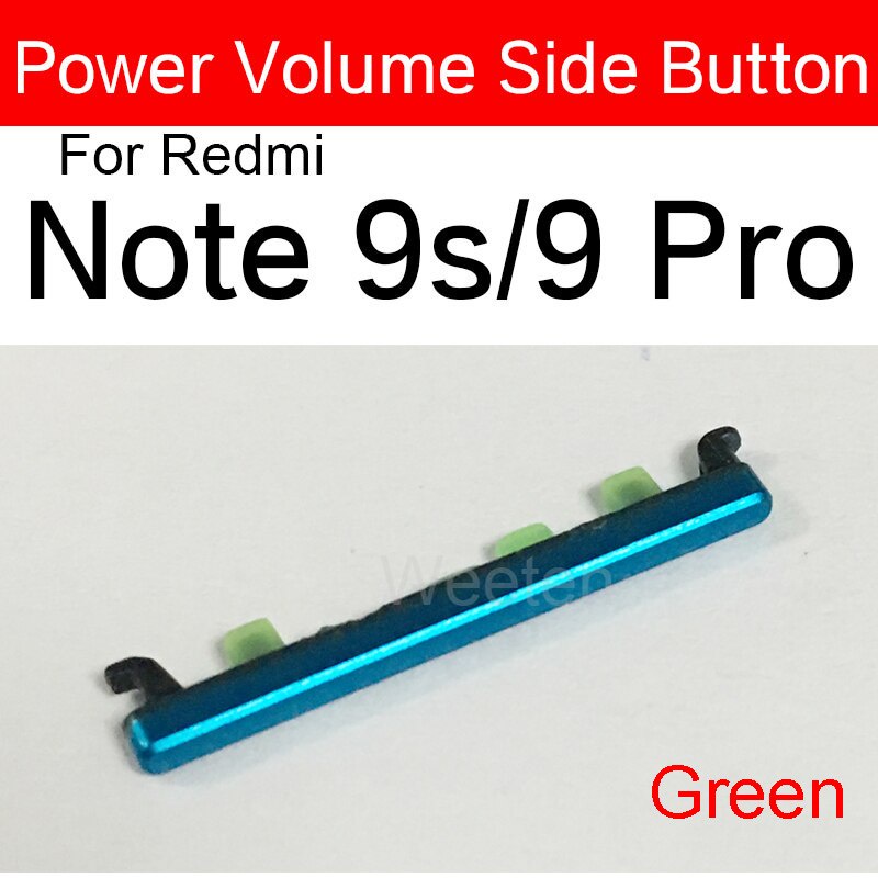 Power Volume Side Button For Xiaomi Redmi Red Rice Note 9S 9s 9 Pro Volume Power On Off Side keypads Replacement Parts. 