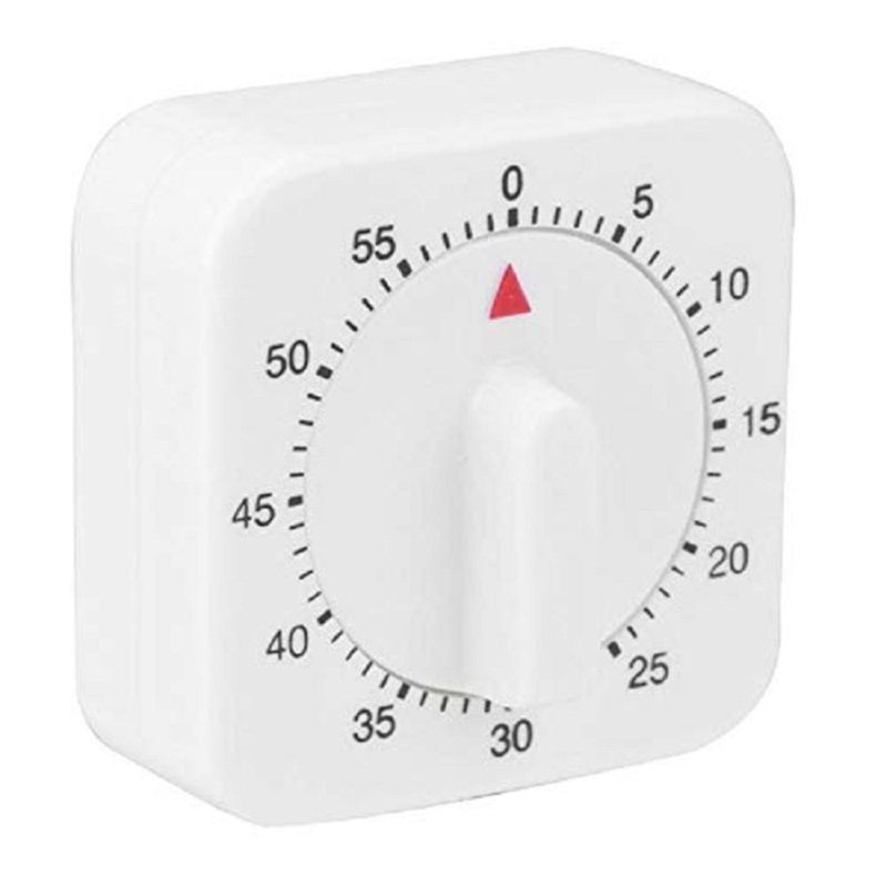 Square 60 Minute Mechanical Kitchen Timer Chef Cooking Timer Clock with Loud Alarm No Batteries Required Kitchen Learn