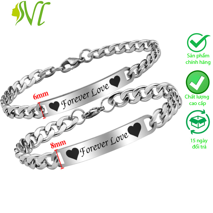 Lắc tay cặp đôi hoàn hảo không đen, dị ứng (1 cặp) - Người Đẹp Vì Lụa