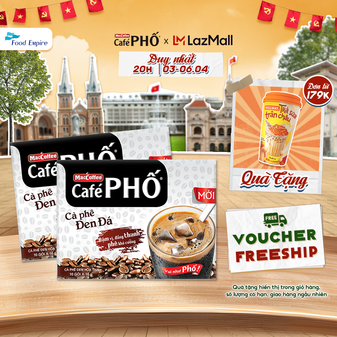Combo of 2 Boxes of Black Street Coffee Iced - Maccoffee (Box of 10 Packs X 16g)