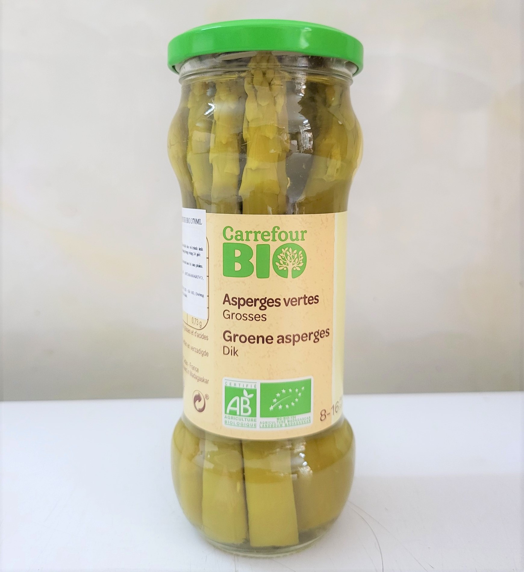 Măng tây xanh hữu cơ ngâm nước muối carrefour bio organic green asparagus in brine