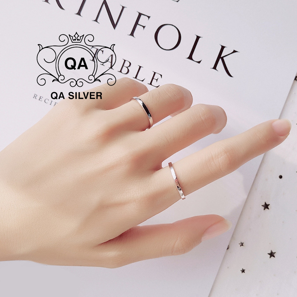 Nhẫn bạc 925 trơn bản rộng nam nữ dày to tối giản 1.5mm S925 MINIMAL QA SILVER Ring RI191101