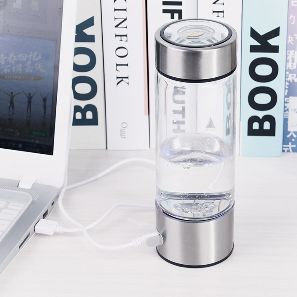 Bokali sạc USB Hydrogen Máy phát điện nước giàu Ionizer chai nước thủy tinh