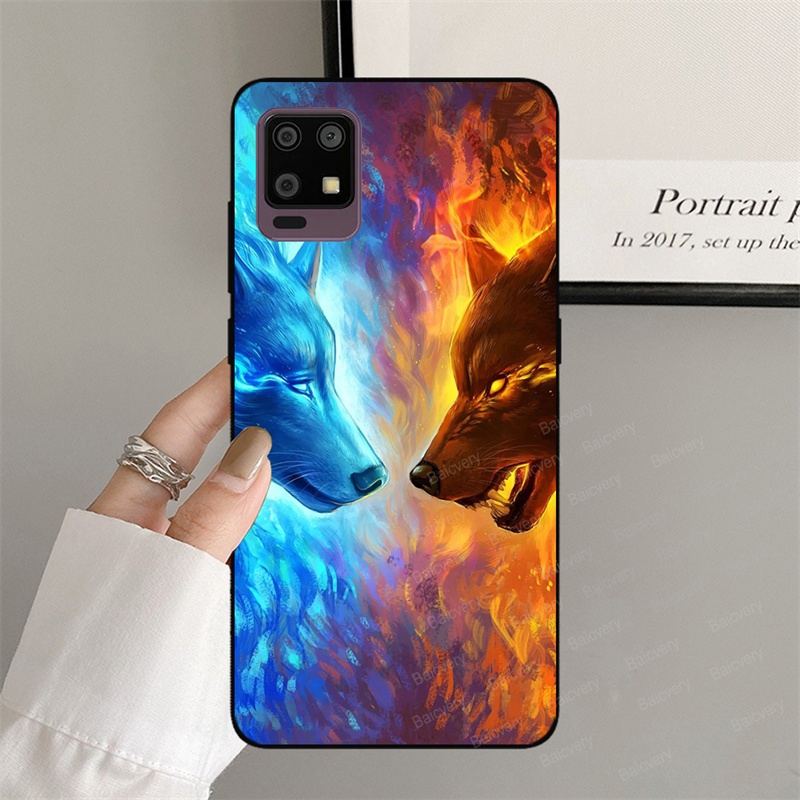 Pattern Casing Sharp Aquos ZERO 6 Wolf Colorful Case Capas Phone Bumper Shockproof Back TPU Soft Cover