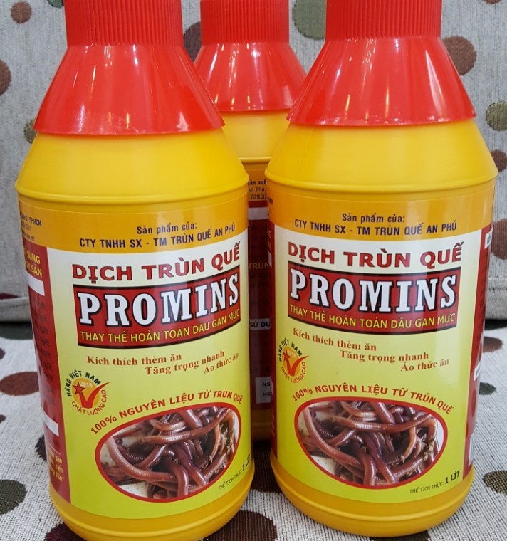 Combo 3 chai dịch trùn quế Promins cho cá tra