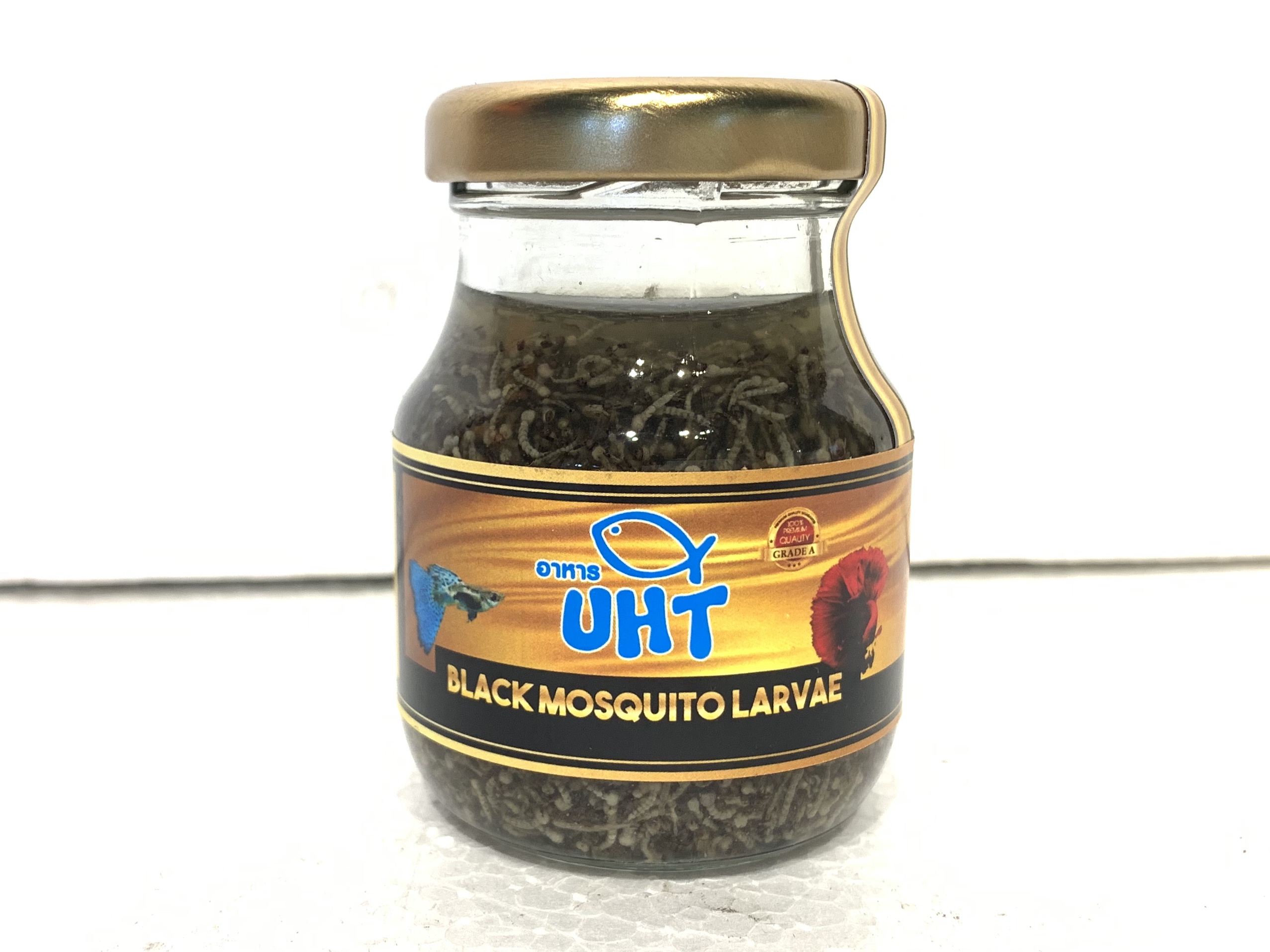 black mosquito larvae fish food