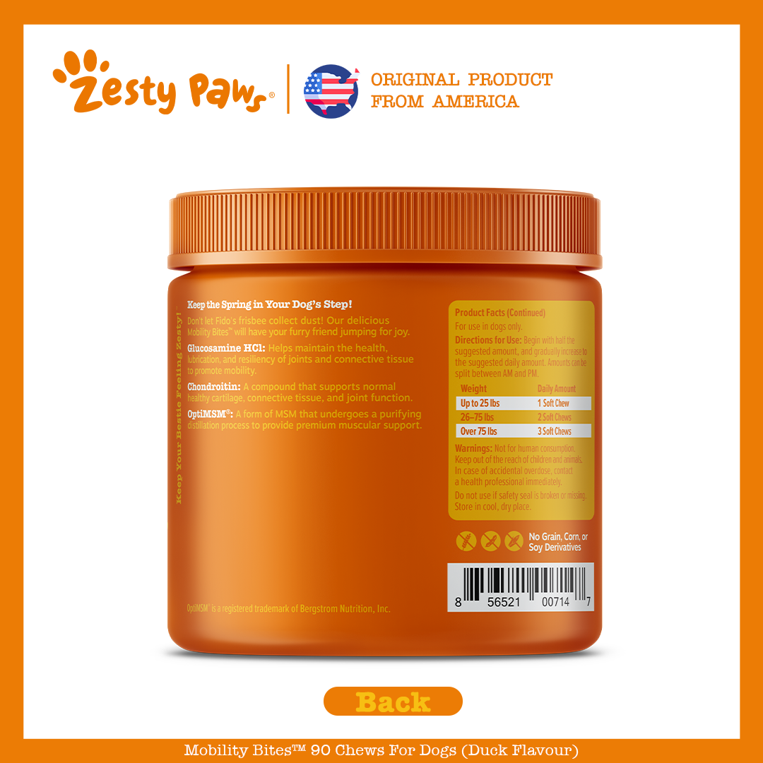 Zesty Paws Mobility Bites Duck 90ct