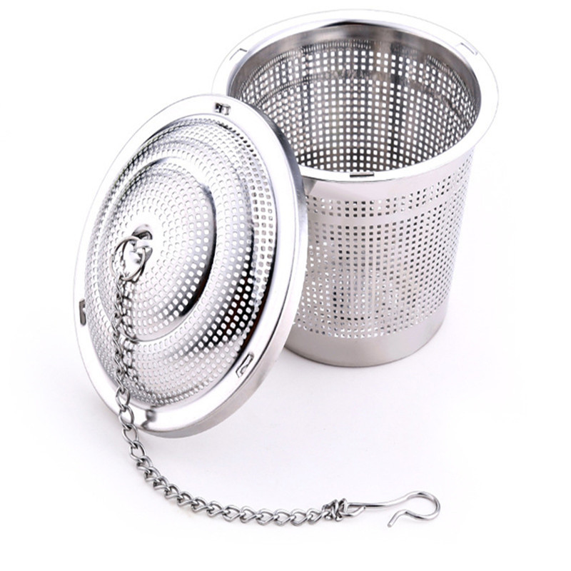 Kitchen Supply - Premium Stainless Steel Tea Ball Strainer Infusers with Micro Perforated Mesh - Steep Loose Leaf Tea, Herbal, Spices & Seasonings - Teapot, Tea & Coffee Cup Mug