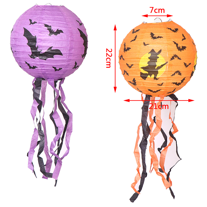 1 Pcs Halloween Paper Lantern Pumpkin Spider Skull Bat Hanging Lantern Halloween Decor. 