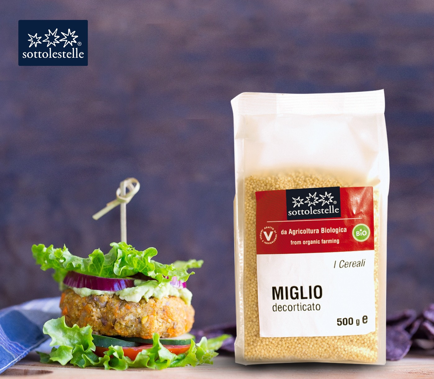 Hạt kê hữu cơ đã bóc vỏ Sottolestelle 500g