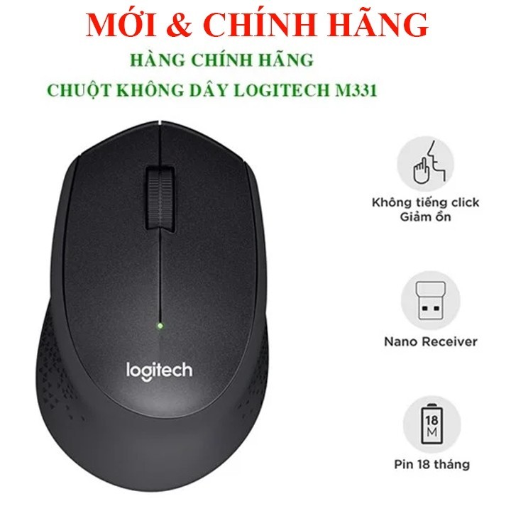 Chuột không dây Logitech M330 Silent Yên Tĩnh M330