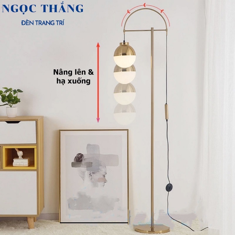 Đèn Cây Đứng Đọc Sách Trang Trí Phòng Khách Phòng Ngủ DD56 Ngọc Thắng (Tặng kèm một bóng Led Bulb 12W ánh sáng vàng)