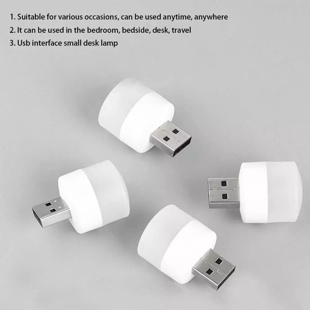 Đèn Ngủ LED Cổng USB, Đèn LED Mini Bảo Vệ Mắt Đọc Sách
