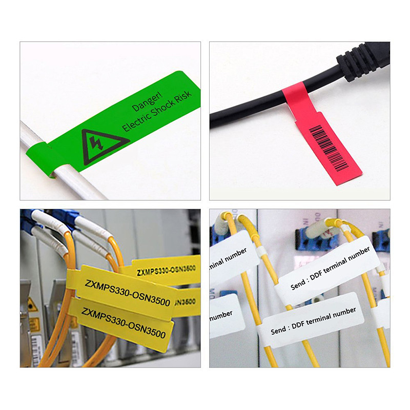 NCVHRT 150Pcs/5 Sheets Cable Labels Wire Marking Network Waterproof Laser Sticker Tags