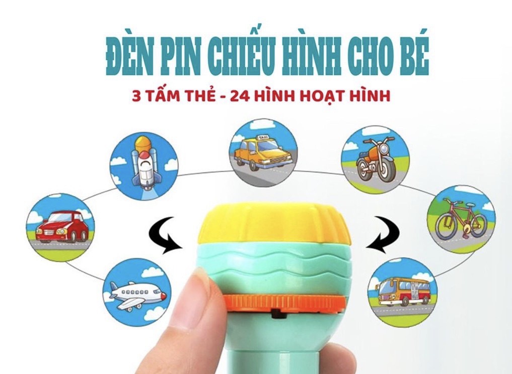 Đồ Chơi Đèn Pin Chiếu Hình TẶNG KÈM 10 thẻ 80 hình đi kèm FULLBOX Hàng Xịn
