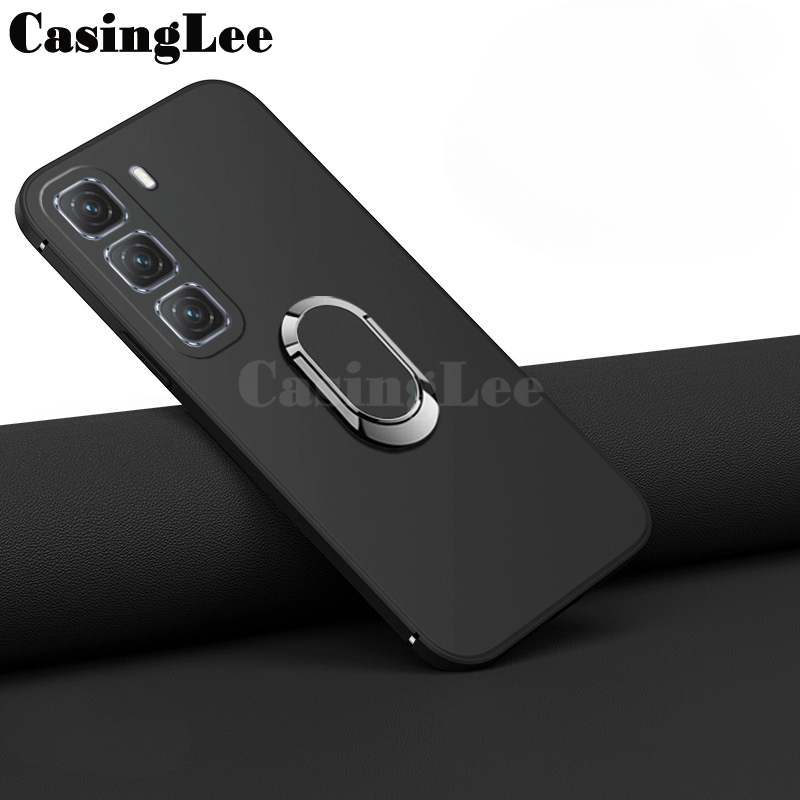 For infinix Hot 50 Pro Plus Case Soft Silicone Matte Full Protector Shockproof Car Adsorb Holder Ring For infinix Hot 50 Pro + Back cover Phone Cases.