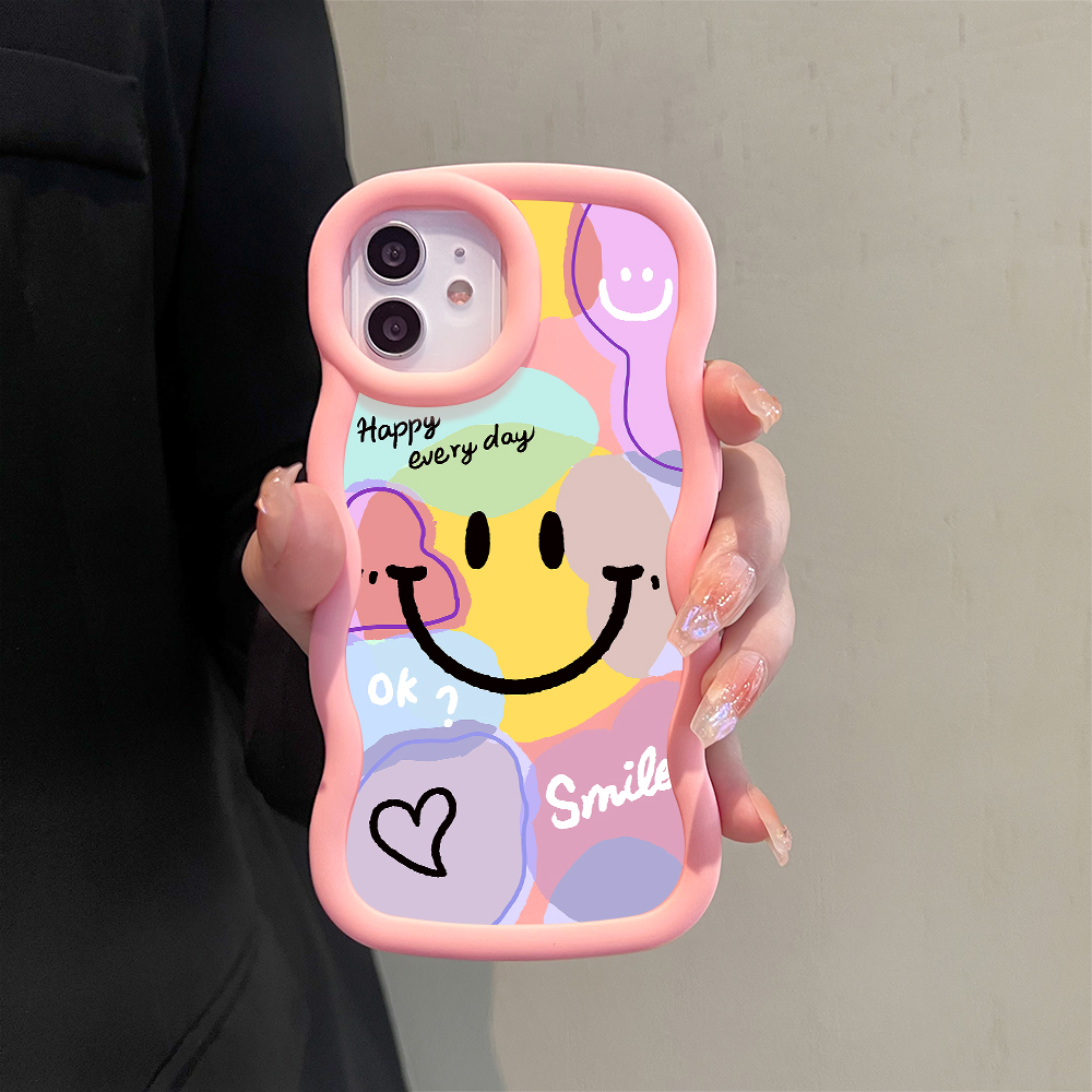 AMORVOR for Infinix Hot 40 Pro Tecno Spark 20 Pro Back Cover Smile Color Graffiti Pattern Luxury Phone Case Macaron Wave Soft Silicone Mobile Cover. 