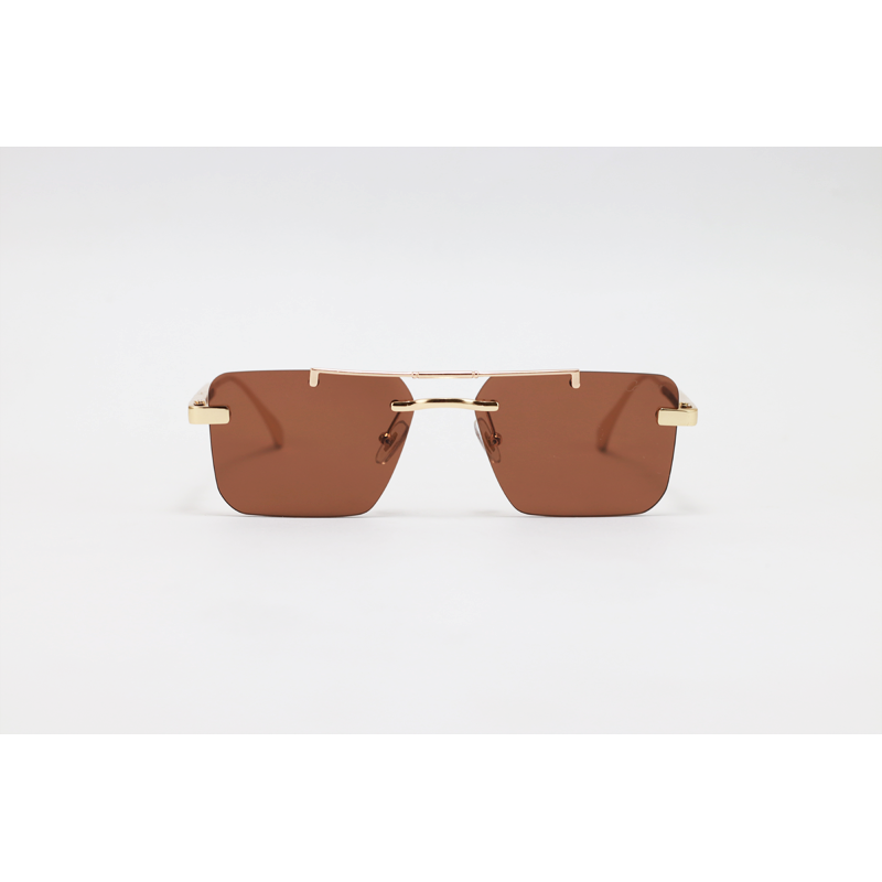 Cartier - 3147 - Golden Brown - Metal - Rectangle - Double Bridge ...
